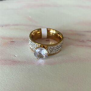 Gold diamond ring designer copy size 7